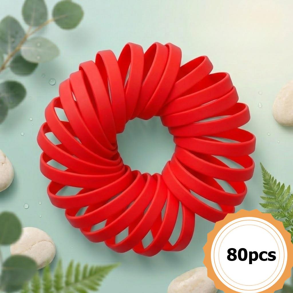 80pcs Custom Laser-Engravable Silicone Wristband Set